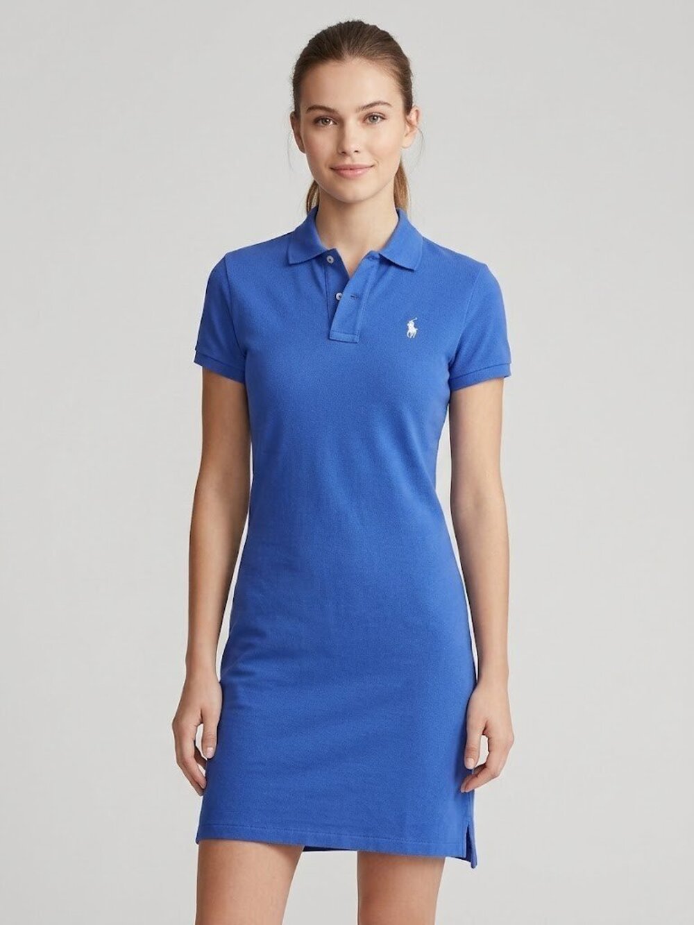 NWT Polo Ralph Lauren Cotton Mesh Mini Polo T-shirt Dress in Blue S